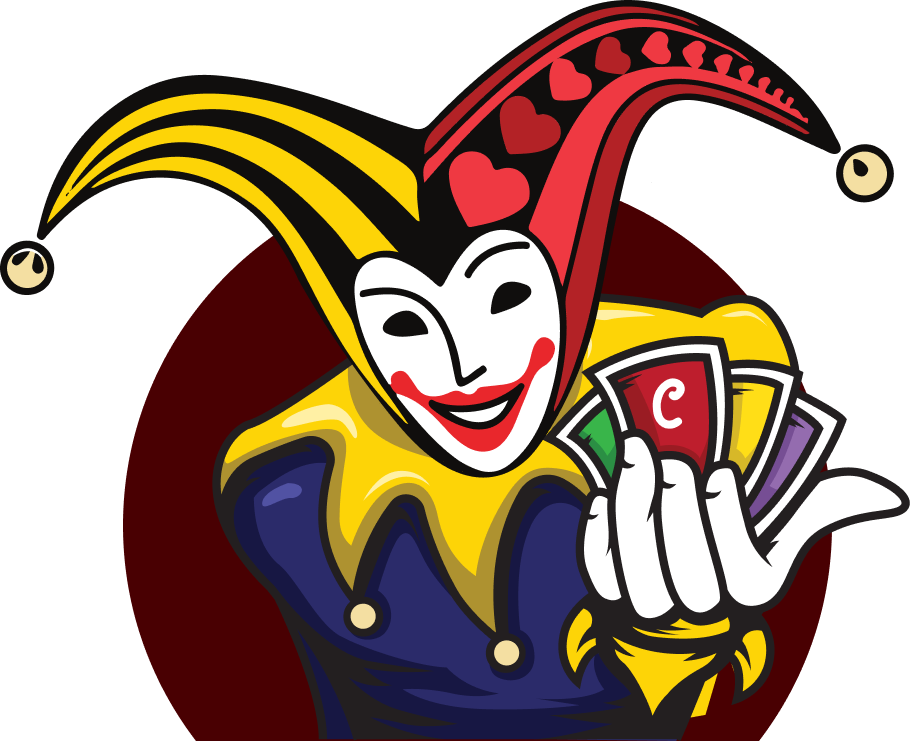 Jester holding cards